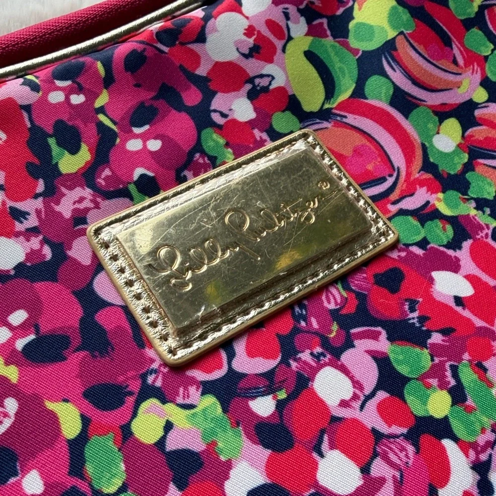 NWT Lilly Pulitzer Floral Pink, Green Zipper Folio